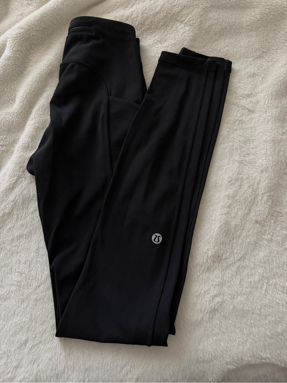 lululemon athletica Black Performance Leggings with Reflective Logo